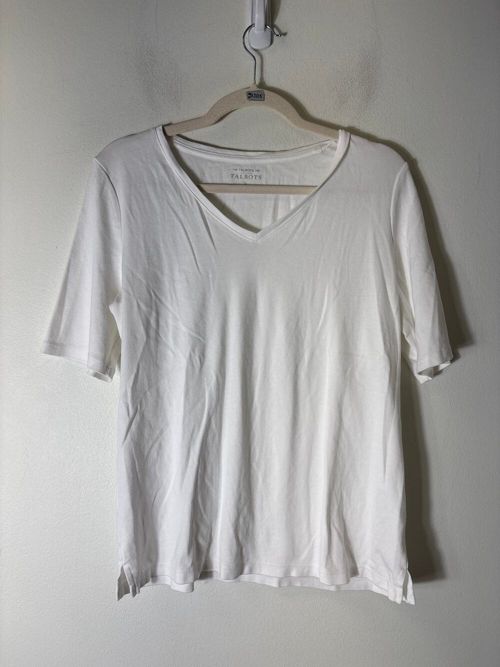 Talbots Half Sleeve V-Neck Cotton Tee Shirt Sz L